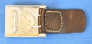 3rd Reich Police Aluminum Belt Buckle tag 1938 and unit marked thumbnail