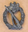 Infantry Assault Badge in Silver (Infanterie Sturmabzeichen in Silber). M.K. 1 thumbnail