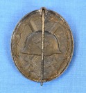  Wound Badge in Black 1939 unmarked - Josef Rössler & Sohn, Gablonz, rare thumbnail