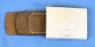 3rd Reich Police Aluminum Belt Buckle maker marked G.G.L. with tag 1938 thumbnail